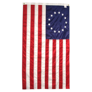 Betsy Ross 13 Star Circle Flag in premium nylon, 3x5 size, showcasing American colonial history, by Atlantic Flag & Pole Inc